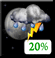 Tonight: A slight chance of showers and thunderstorms before 11pm. Partly cloudy, with a low around 65. Southwest wind 1 to 9 mph. Chance of precipitation is 20%. Tonight: Slight Chance Showers And Thunderstorms then Partly Cloudy