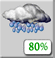 Monday: Rain showers. Mostly cloudy, with a high near 58. Chance of precipitation is 80%. Monday: Rain Showers